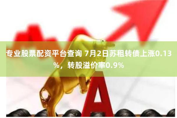 专业股票配资平台查询 7月2日苏租转债上涨0.13%，转股溢价率0.9%